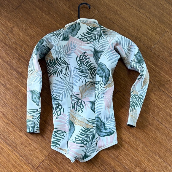 Rip Curl G-bomb Tropical Leaf One Piece Swimsuit - Pink, Green, White 1.5mm - Picture 2 of 5